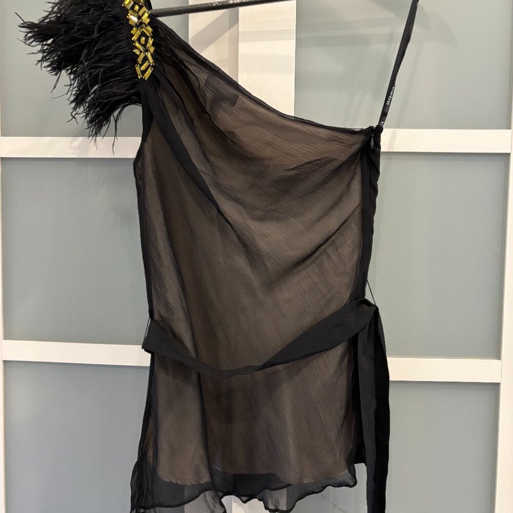 bebe Black and Gold Sheer Top - Picture 3 of 3